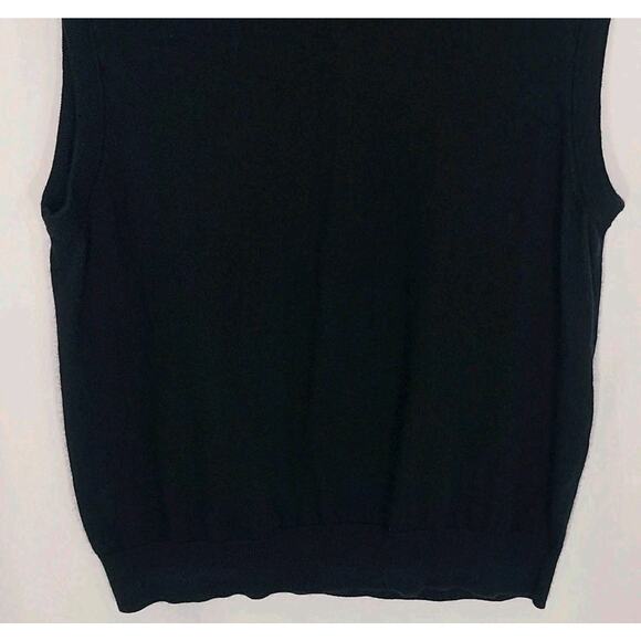 Stile Di Vita Men's V-Neck Sweater Vest 100% Merino Wool Black XL - Picture 3 of 9